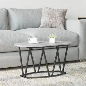 vidaXL Table basse Gris 80 x 40 x 40.5 cm Bois d'ingénierie et métal pas cher