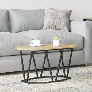 vidaXL Table basse en chêne Sonoma 80x40x405 cm en bois d ingénierie et métal pas cher