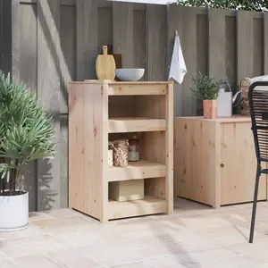 Comparateur de prix : vidaXL Vidaxl Meuble De Cuisine Extérieur 55x55x92 Cm En Bois Massif De Pin