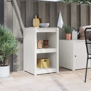 Comparateur de prix : vidaXL Cabinet de cuisine extérieur blanc 55x55x92 cm en bois massif