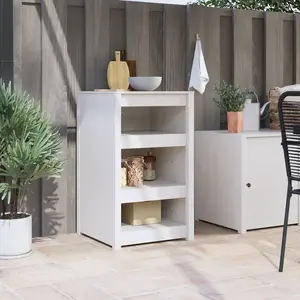 Comparateur de prix : vidaXL Armoire de cuisine Blanc 55 x 55 x 92 cm Pin massif