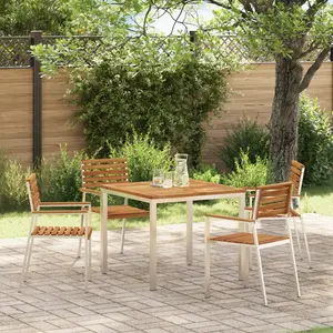 vidaXL Vidaxl Table À Manger D'extérieur 90x90x74,5 Cm En Bois Massif pas cher