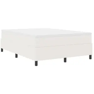 vidaXL Lit Box De Vidaxl Crème 160x200 Cm En Tissu Corduroy pas cher