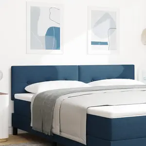 vidaXL Tête de lit tuftée bleue 90 cm en tissu pas cher
