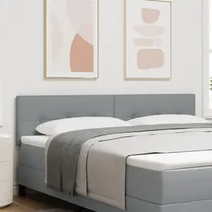 vidaXL Tête de lit LED capitonnée gris clair 90 cm en tissu pas cher