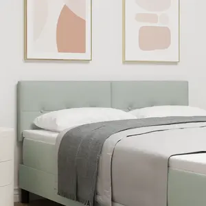 vidaXL Headboard LED Boutons Capitonnés Gris clair 72 cm Velours pas cher