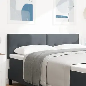 vidaXL Tête de lit LED capitonnée gris foncé 72 cm en velours pas cher