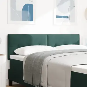 vidaXL Tête de lit LED Boutonné Vert Foncé 72 cm Velours pas cher