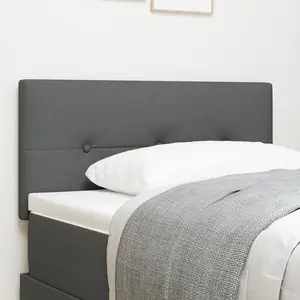 vidaXL Tête de lit LED Bouton capitonné Gris foncé 80 cm Tissu pas cher