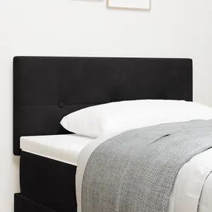 vidaXL Tête de lit LED Capitonnée en Velours Noir 80 cm