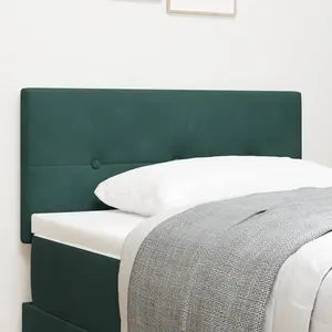 vidaXL Tête De Lit Led Vidaxl Capitonnée Vert Foncé 90 Cm Velours pas cher