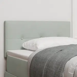 vidaXL Headboard LED Bouton capitonné Gris clair 90 cm Velours pas cher