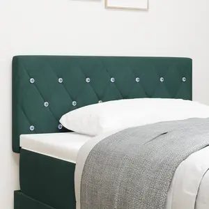 vidaXL Tête de lit LED avec bandes LED Vert foncé 100 cm Velours pas cher
