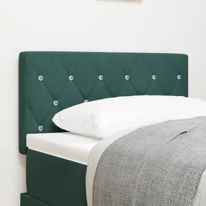 vidaXL Tête de lit LED avec bandes LED Vert foncé 80 cm Velours pas cher