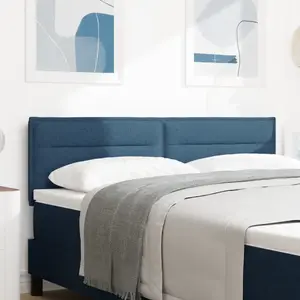 vidaXL Vidaxl Tête De Lit Led Design Lignes Bleue 72 Cm Tissu pas cher