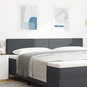 vidaXL Tête de lit LED avec tête de lit Gris foncé 200 cm Polyester pas cher