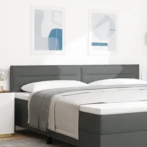 vidaXL Tête de Lit Design Lignes Gris Foncé 100 cm Tissu pas cher