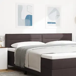 vidaXL Tête de Lit Design Lignes Marron Foncé 100 cm Tissu pas cher
