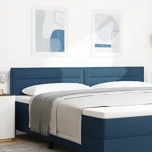 vidaXL Tête de lit LED Design Lignes Bleu 100 cm Tissu pas cher