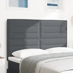 vidaXL Tête de lit Gris foncé 144 cm Tissu en velours côtelé pas cher