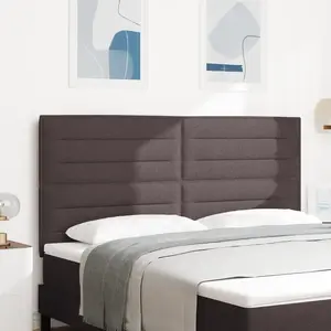 vidaXL Vidaxl Tête De Lit Design Lignes Marron Foncé 180 Cm Tissu pas cher