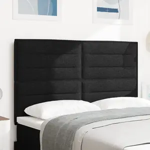 vidaXL Vidaxl Tête De Lit Design Lines Noir 140 Cm Tissu pas cher