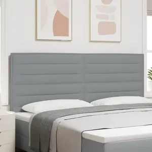 vidaXL Vidaxl Tête De Lit Design Lignes Gris Clair 200 Cm Tissu pas cher