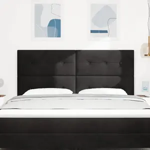 vidaXL Tête De Lit Vidaxl Capitonnée Noire 180 Cm En Velours pas cher