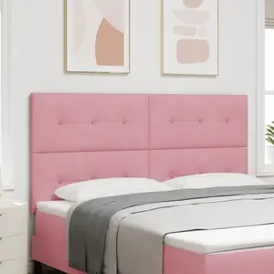 vidaXL Tête de lit capitonnée rose 180 cm en velours pas cher