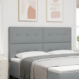 vidaXL Headboard Button Tufté Gris clair 180 cm Tissu pas cher