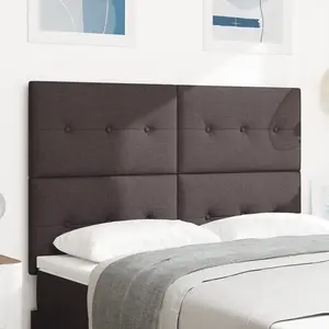 VIDAXL Tête De Lit Capitonnée Marron Foncé 140 Cm En Tissu pas cher