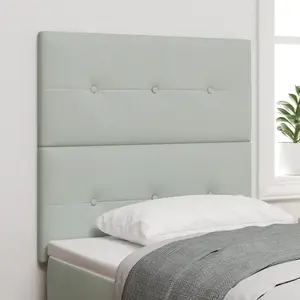 vidaXL Tête De Lit Vidaxl Boutons Capitonnés Gris Clair 90 Cm Velours pas cher