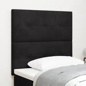 vidaXL Tête De Lit Vidaxl Capitonnée Noire 90 Cm En Velours pas cher