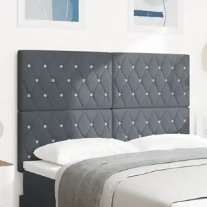 vidaXL Tête de lit Gris foncé 160 cm Velours pas cher