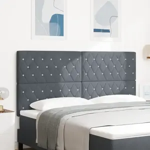 vidaXL Vidaxl Tête De Lit Capitonnée Gris Foncé 180 Cm En Velours pas cher