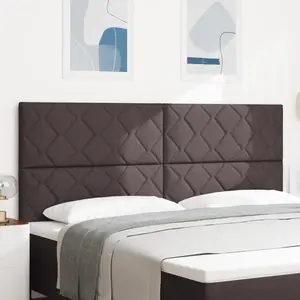 vidaXL Vidaxl Tête De Lit Blocs En Diamant Marron Foncé 200 Cm Tissu pas cher