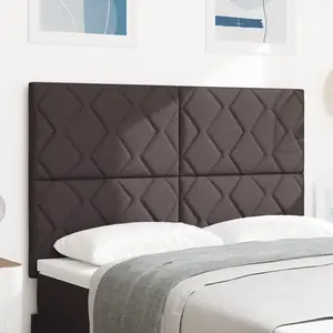 vidaXL Vidaxl Tête De Lit Design Blocs De Diamant Marron Foncé 160 Cm Tissu pas cher