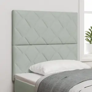 vidaXL Tête de lit design blocs de diamant gris clair 90 cm en velours pas cher