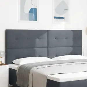 VIDAXL Tête De Lit Capitonnée Gris Foncé 200 Cm En Velours pas cher