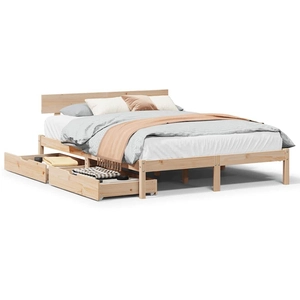vidaXL Vidaxl Cadre De Lit Sans Matelas 120x190 Cm Bois De Pin Massif pas cher