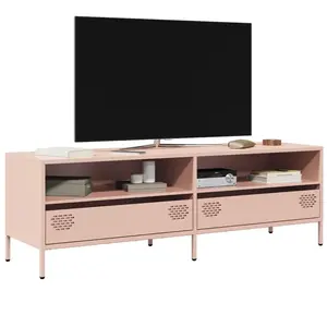 vidaXL Meuble TV rose 135x39x43,5 cm acier laminé à froid pas cher