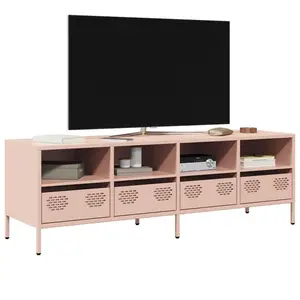 vidaXL Meuble TV rose 135x39x43,5 cm acier laminé à froid pas cher