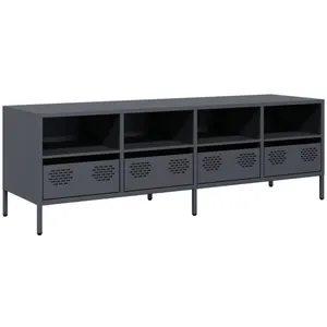 vidaXL Meuble TV anthracite 135x39x43,5 cm acier laminé à froid pas cher