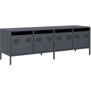 vidaXL Meuble TV anthracite 135x39x43,5 cm acier laminé à froid pas cher