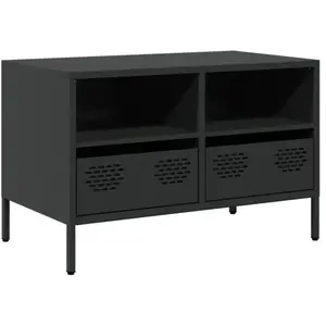 vidaXL Meuble TV noir 68x39x43,5 cm acier laminé à froid pas cher