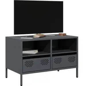 vidaXL Meuble TV anthracite 68x39x43,5 cm acier laminé à froid pas cher