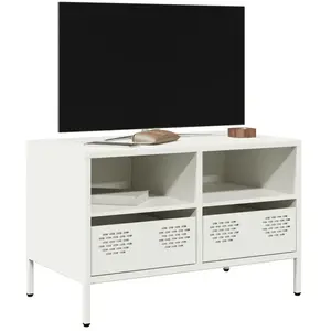 vidaXL Meuble TV blanc 68x39x43,5 cm acier laminé à froid pas cher