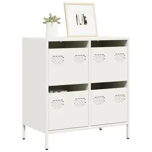 vidaXL Buffet blanc 68x39x73,5 cm acier laminé à froid pas cher