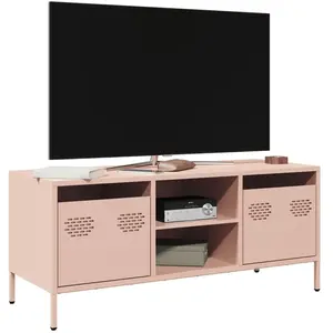 vidaXL Meuble TV rose 101,5x39x43,5 cm acier laminé à froid pas cher