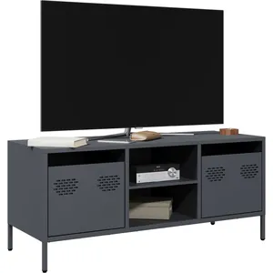 vidaXL Meuble TV anthracite 101,5x39x43,5 cm acier laminé à froid pas cher
